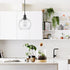 Modern Seeded Glass Globe Pendant Light Kitchen Island, Black